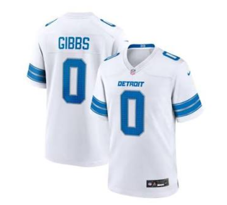 2026 Men Detroit Lions #0 Gibbs white Nike Limited NFL Jersey 1011->detroit lions->NFL Jersey